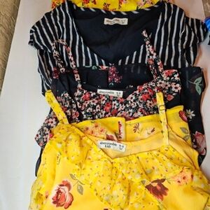Abercrombie Kids Navy and Yellow Blouses